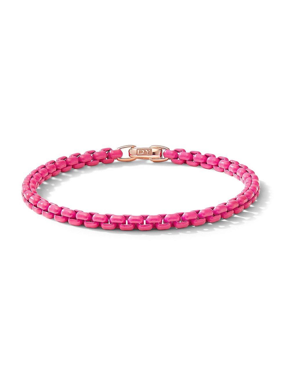 David Yurman Acrylic & 14K Rose Gold Bel Aire Chain Bracelet in Hot Pink Product Image