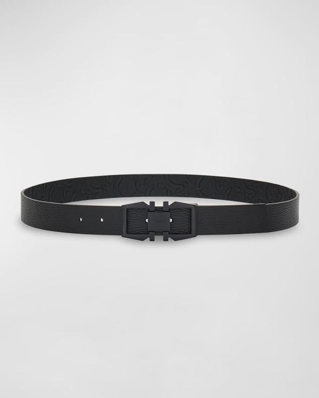 Mens Gancini-Embossed Reversible Leather Belt Product Image