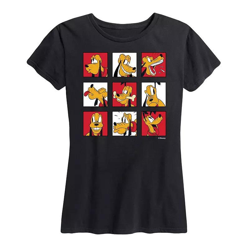 Disneys Pluto Womens Grid Graphic Tee Product Image