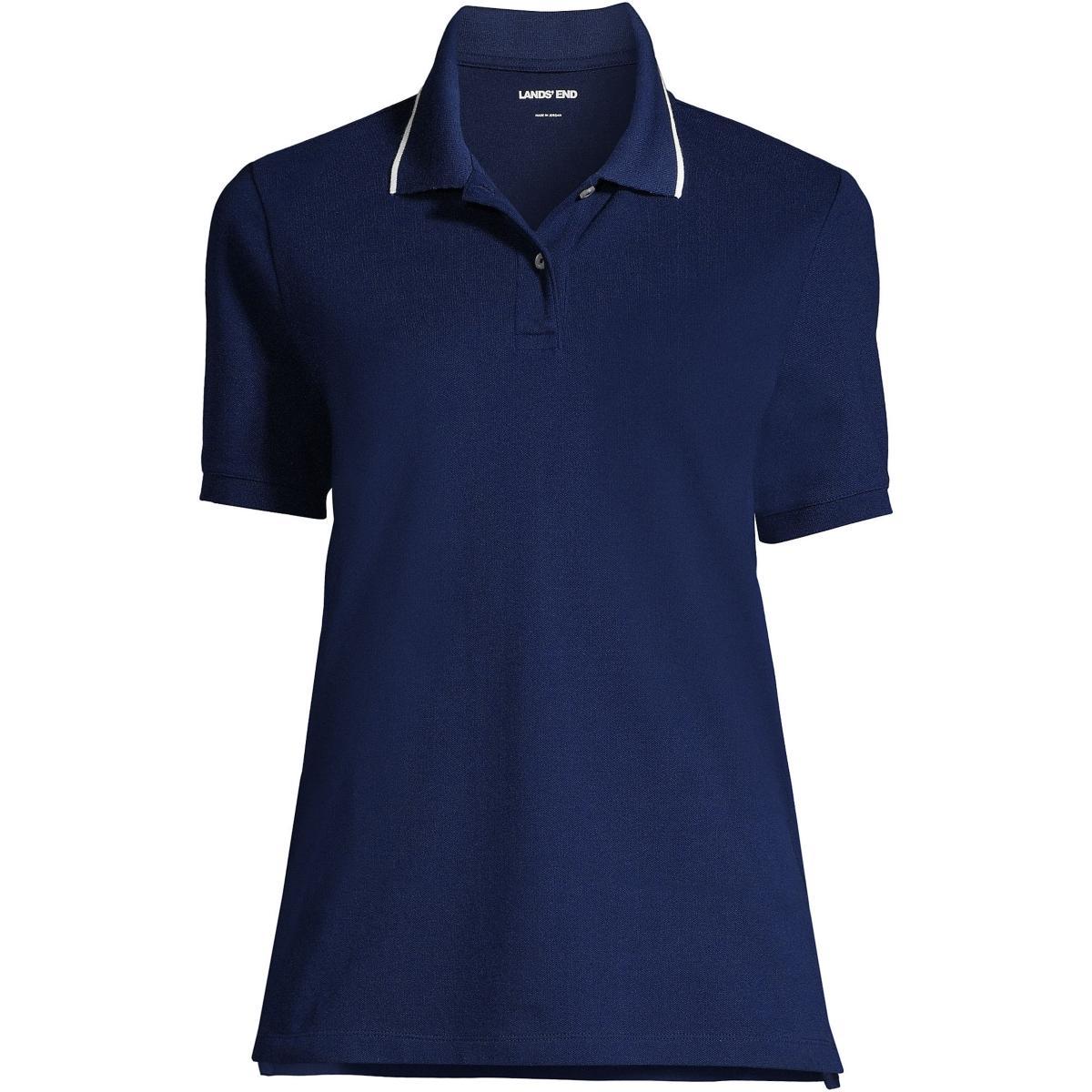 Petite Lands End Mesh Polo Shirt, Womens Product Image