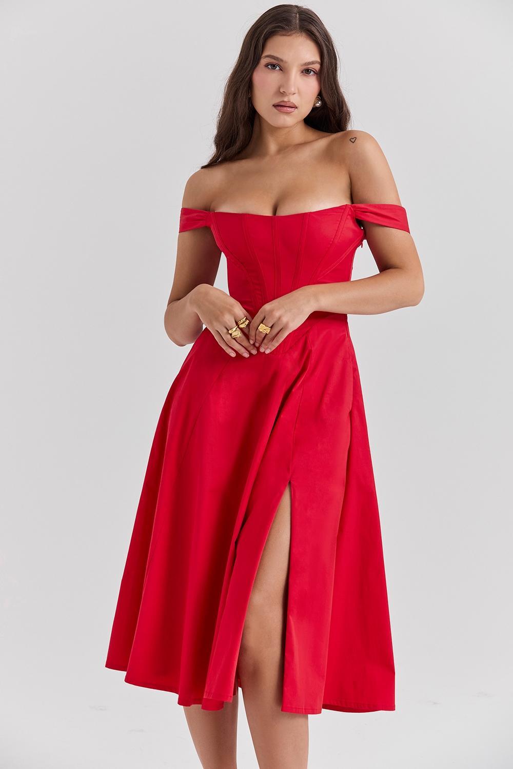 Saira Scarlet Midi Sundress Product Image