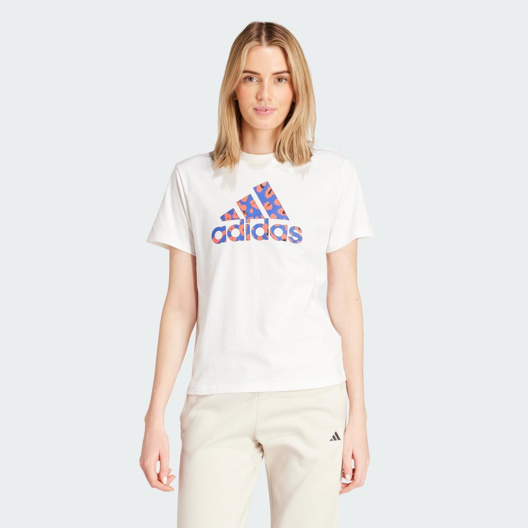 adidas Animal Graphic Tee White L Womens Product Image