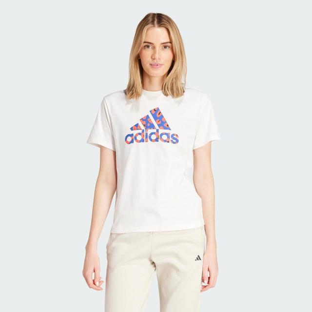 adidas Animal Graphic Tee White L Womens Product Image