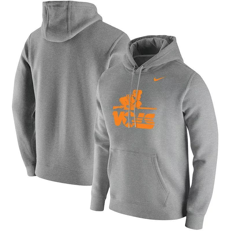 Mens Nike Heathered Gray Tennessee Volunteers Vintage School Logo Pullover Hoodie Product Image