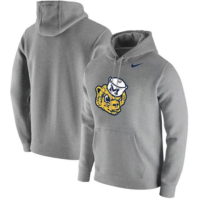 Mens Nike Heathered Gray North Carolina Tar Heels Vintage-Like School Logo Pullover Hoodie Product Image