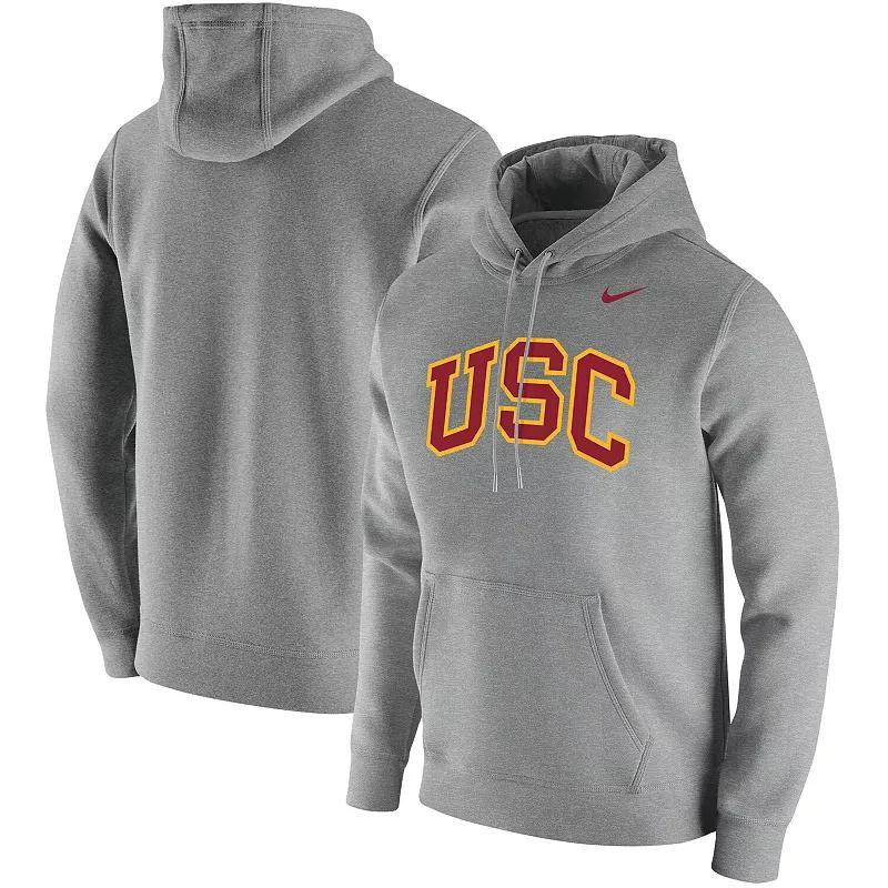 NIKE Heathered Gray North Carolina Tar Heels Vintage School Logo Pullover Hoodie Product Image