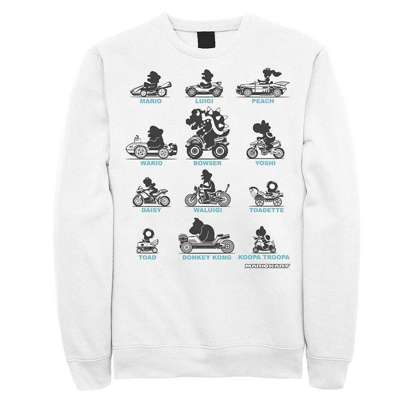 Mens Nintendo Super Mario Mario Kart Silhouette Racers Sweatshirt Product Image