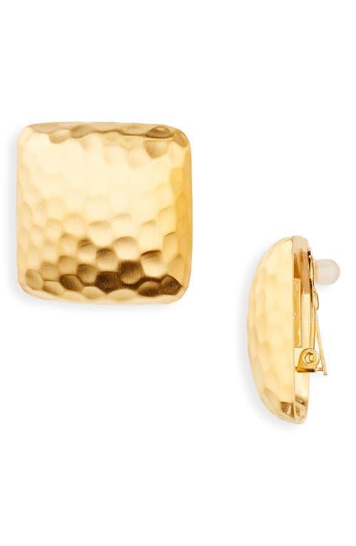 Womens Nomad 22K-Gold-Plated Square Clip-On Earrings Product Image