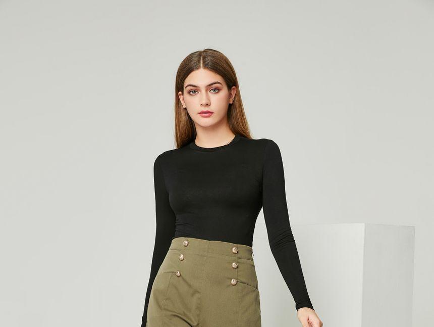 Double-Breasted High-Waist Shorts Product Image