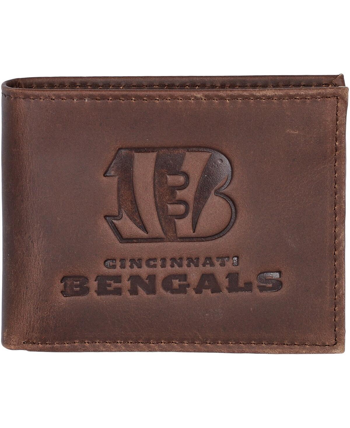 Mens Brown Cincinnati Bengals Bifold Leather Wallet - Brown Product Image