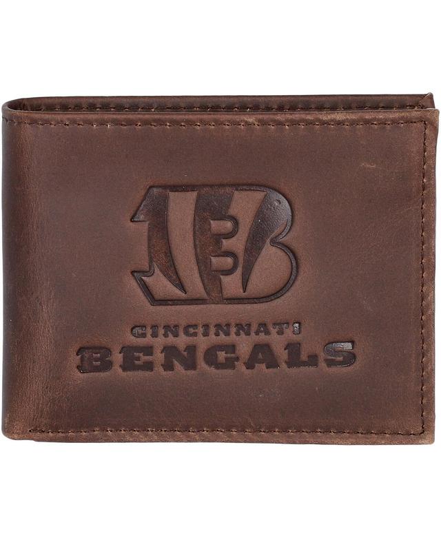 Mens Brown Cincinnati Bengals Bifold Leather Wallet - Brown Product Image