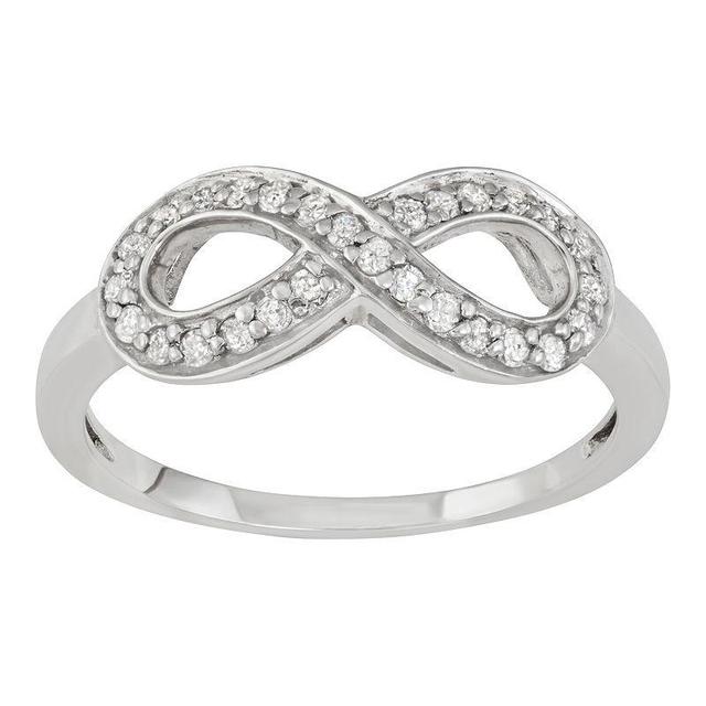 Sterling Silver 1/4 Carat T.W. Diamond Infinity Ring, Womens Product Image