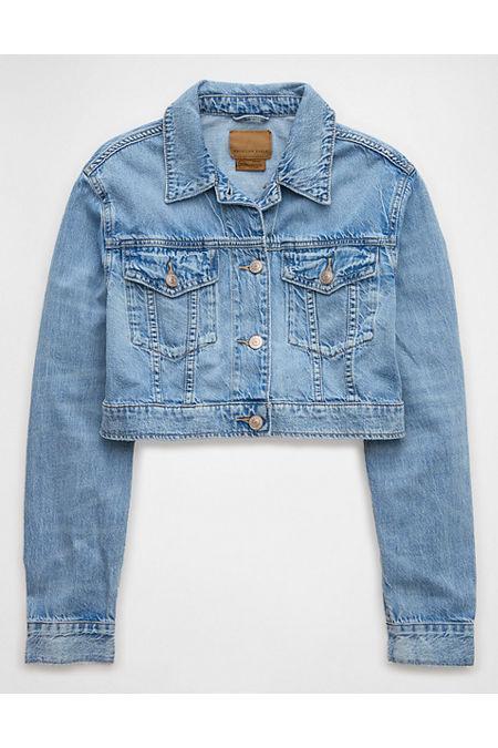 AE Super Cropped Denim Jacket Women's Product Image