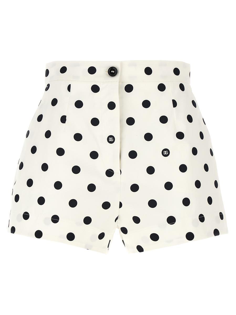 Dots Print Cotton Shorts In Blackwhite Product Image