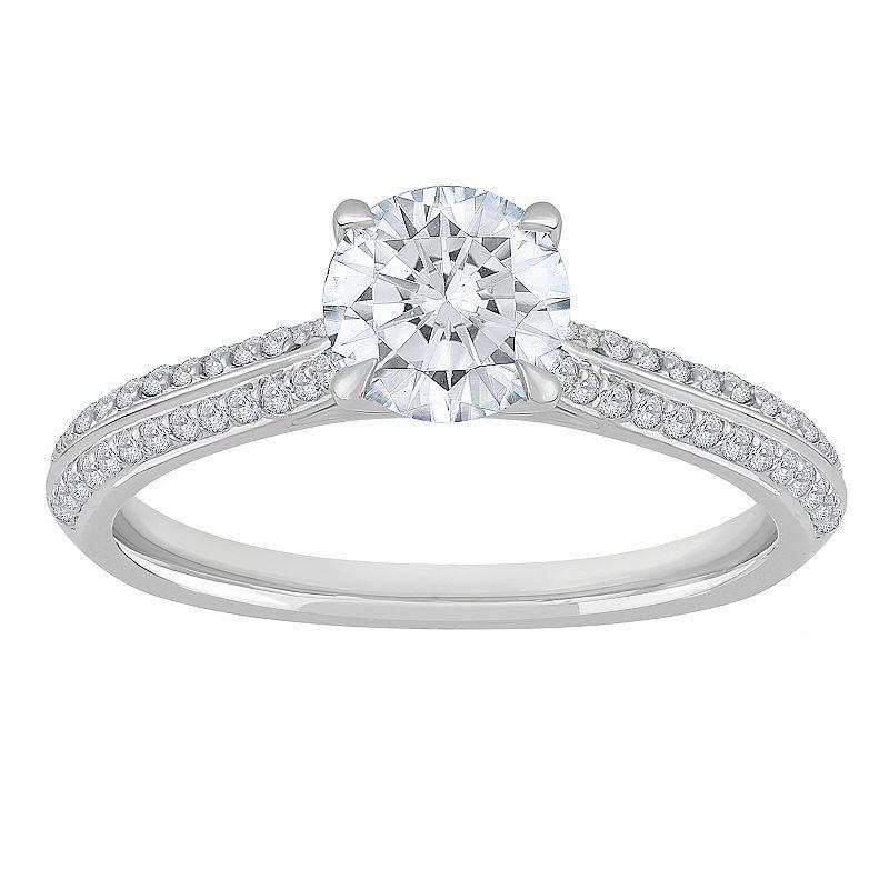 Diamond Medley 14k White Gold 1 1/4 Carat T.W. Lab-Grown Diamond Engagement Ring, Womens 14k Whgold Product Image