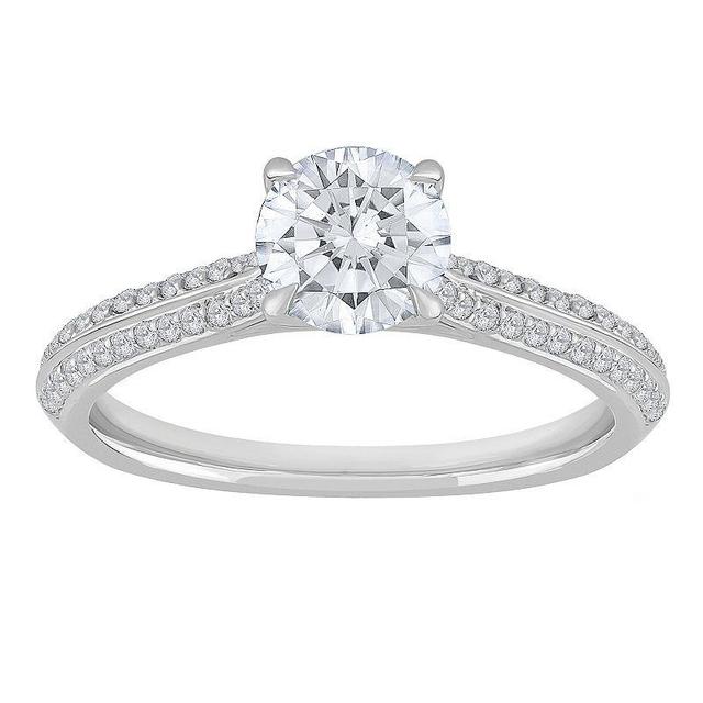 Diamond Medley 14k White Gold 1 1/4 Carat T.W. Lab-Grown Diamond Engagement Ring, Womens 14k Whgold Product Image