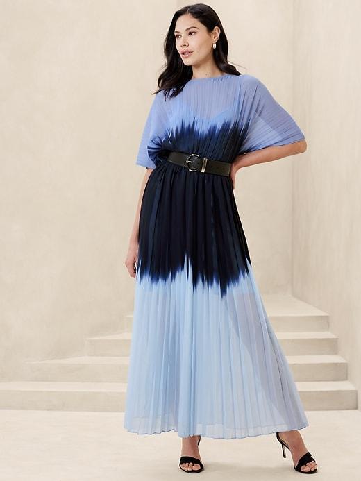 Chiffon Pleated Maxi Dress Product Image