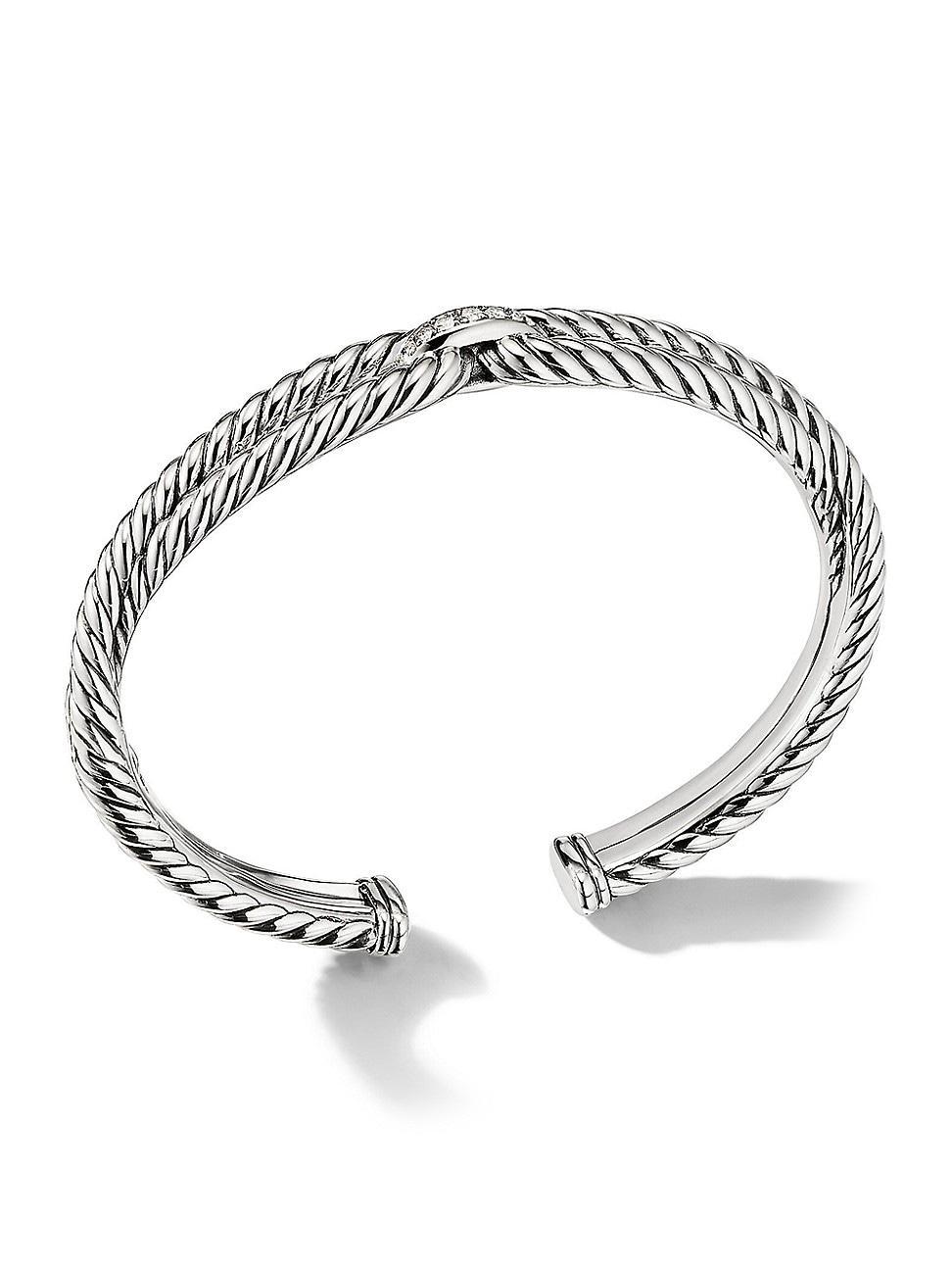 Womens Cable Loop Bracelet with Pav Diamonds Product Image