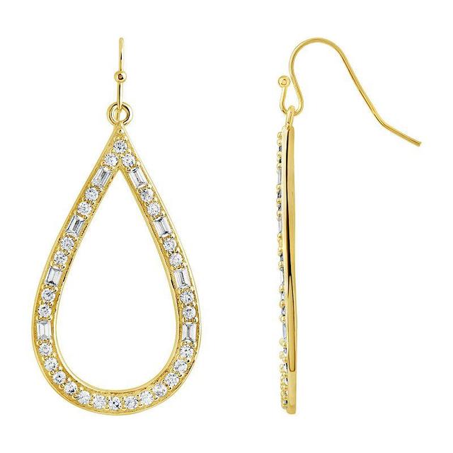 MC Collective Cubic Zirconia Evangeline Open Teardrop Drop Earrings, Womens, Gold Tone Product Image