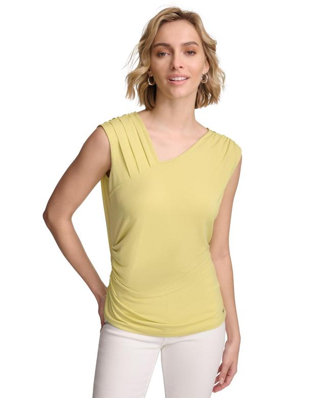 Calvin Klein Womens Asymmetrical-Neck Sleeveless Top Product Image