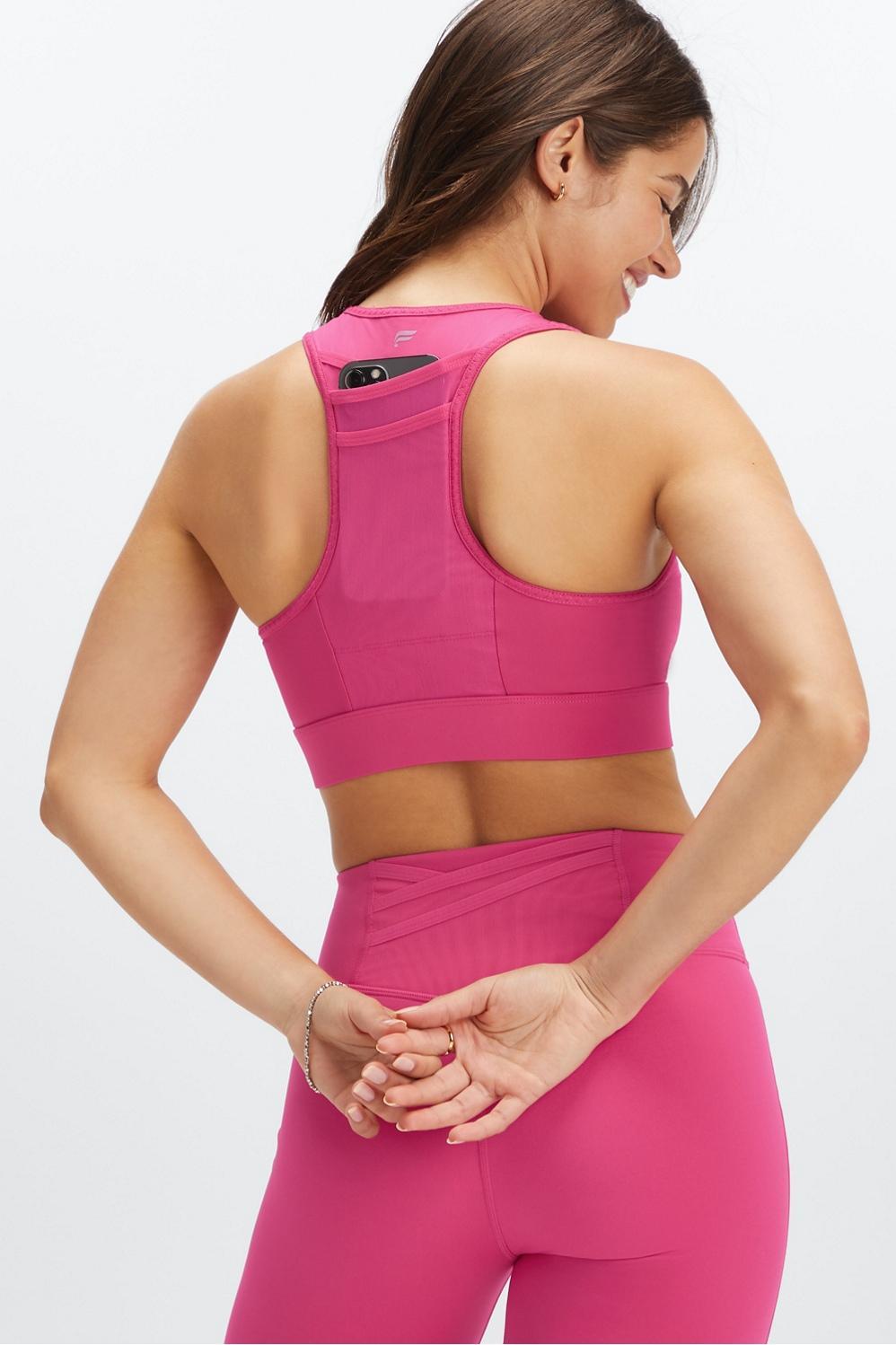 Fabletics Trinity High Impact Sports Bra Womens pink plus Size 4X Product Image