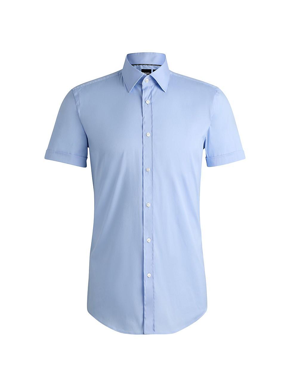 Mens Slim-Fit Shirt in Easy-Iron Stretch Poplin Product Image