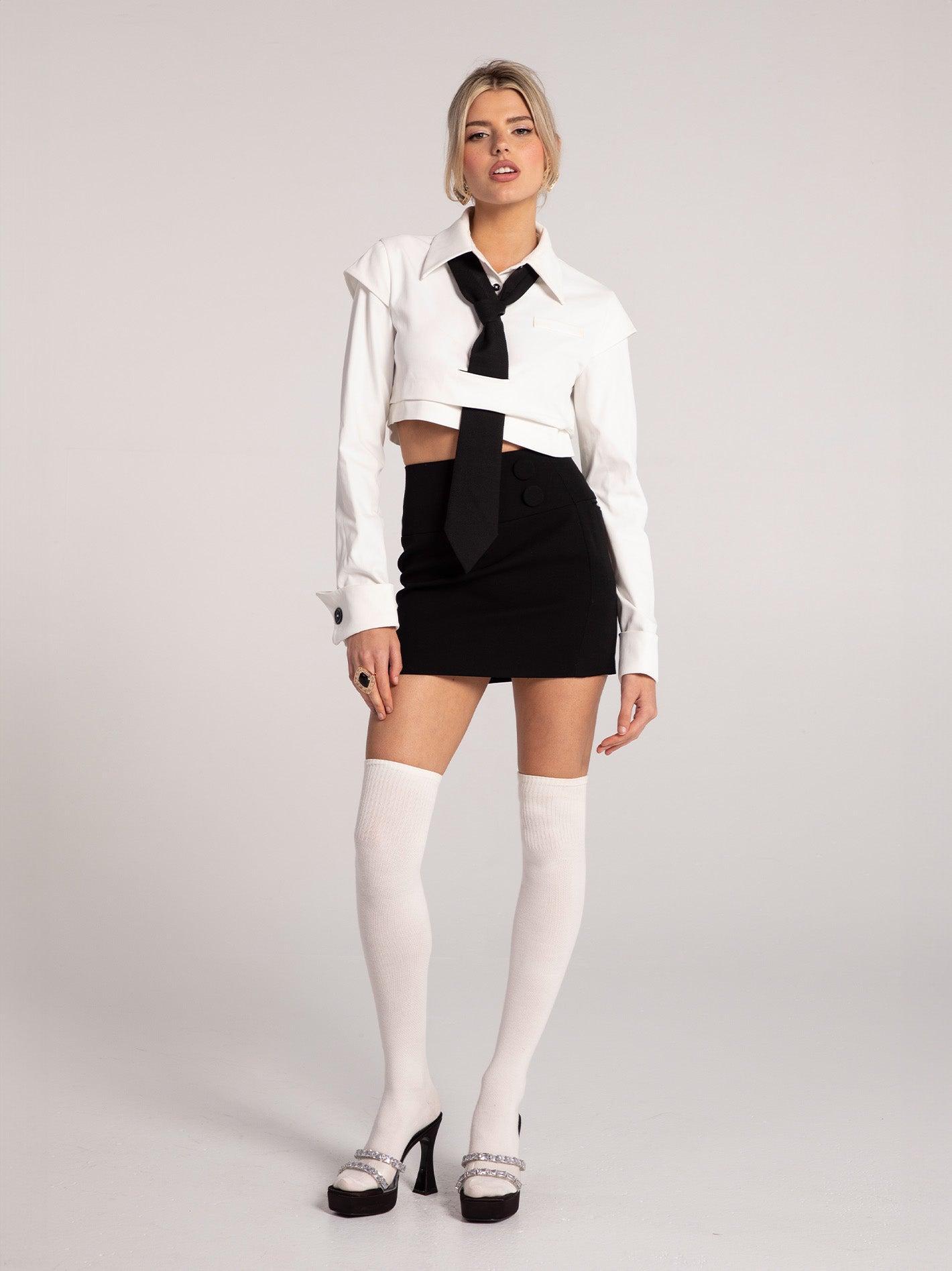 Portia Top + Tie (White) Product Image