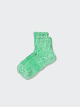 Mens Ribbed Half Socks with Deodorizing Green US8-US11 UNIQLO US Product Image