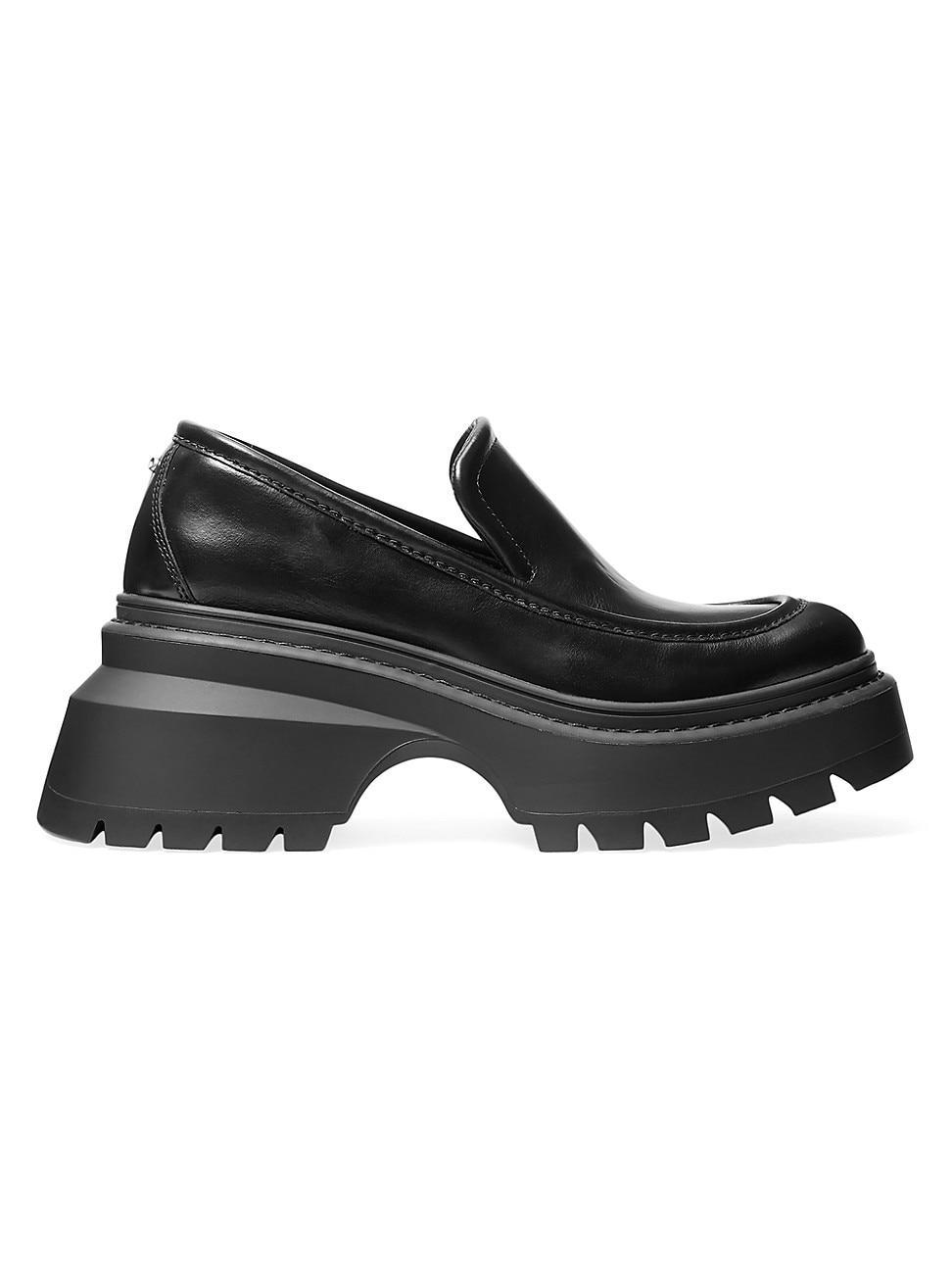 Womens Shiloh 75MM Leather Platform Loafers Product Image