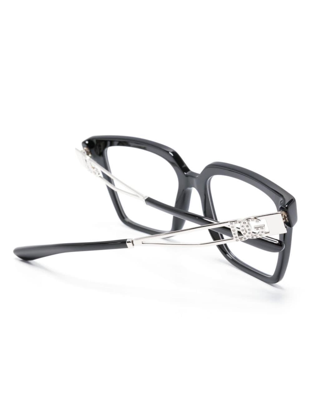 Logo-lettering Square-frame Glasses In Black Product Image