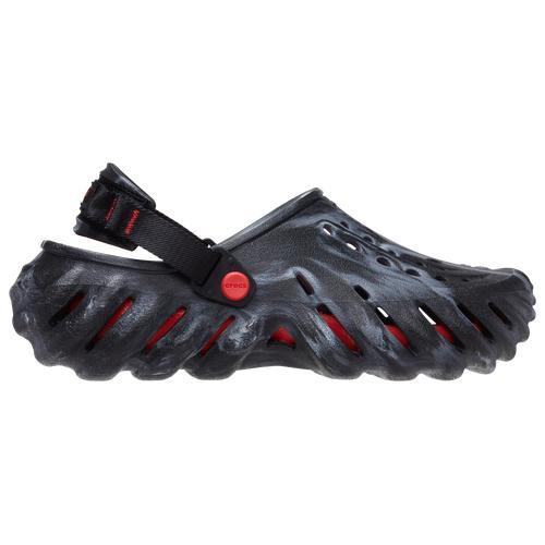 Crocs Mens Echo Clogs Marble - Shoes Black/Grey/Red Product Image