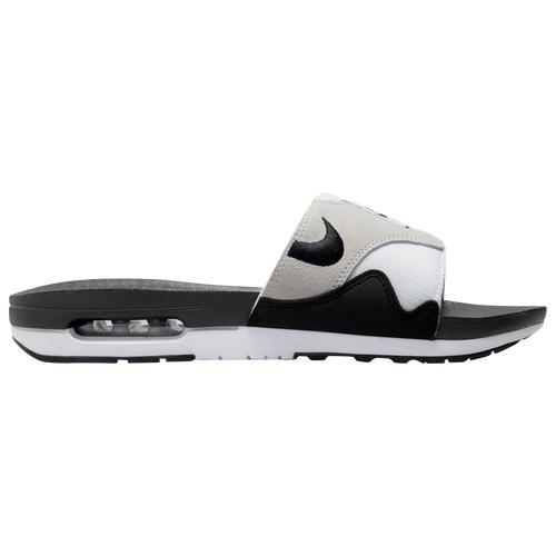 Men's Air Max 1 Slide Sandals In White/light Neutral Grey/black Product Image