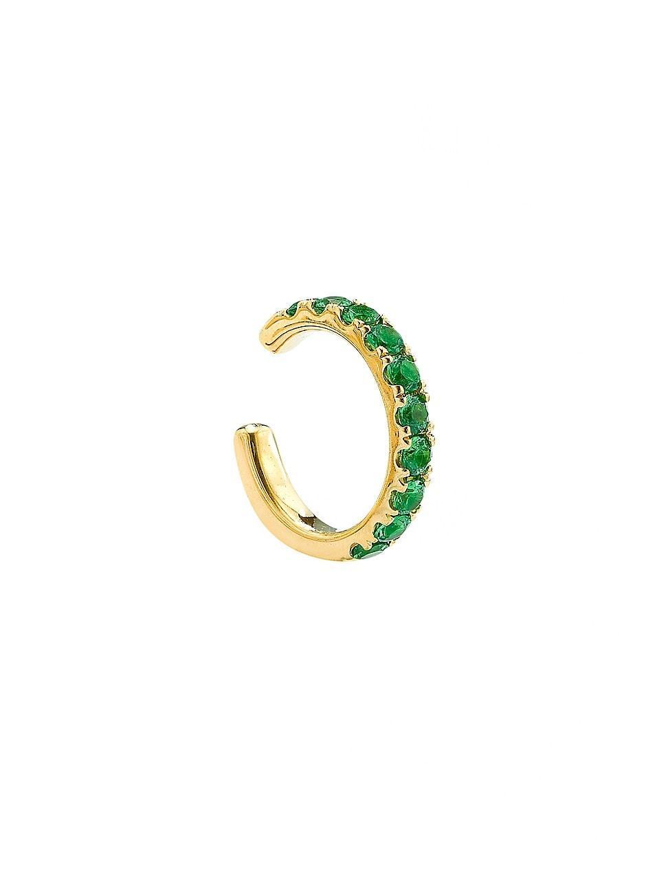 Womens EarWish 14K Yellow Gold & Tsavorite Orb Earcuff Product Image