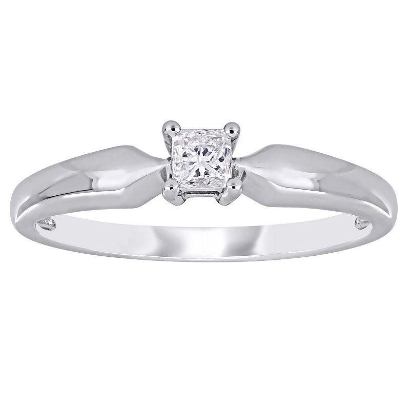 Stella Grace 10k White Gold 1/5 Carat T.W. Diamond Solitaire Engagement Ring, Womens Product Image