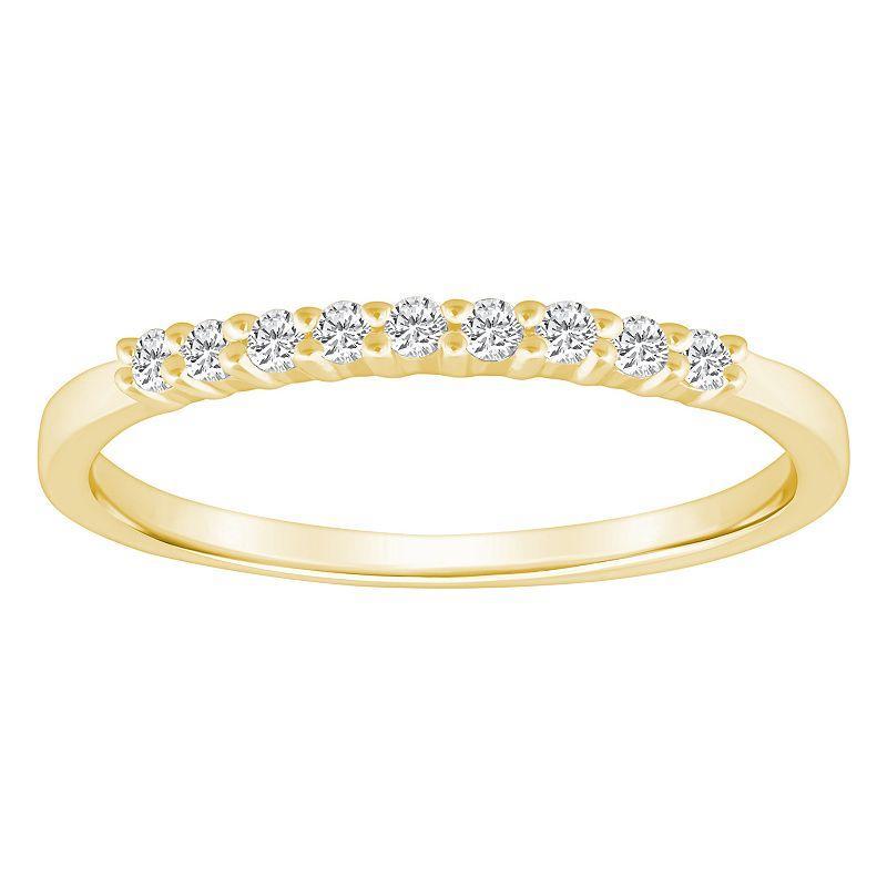 Alyson Layne 14k Gold 1/8 Carat T.W. Diamond 9-Stone Wedding Band, Womens Yellow Product Image