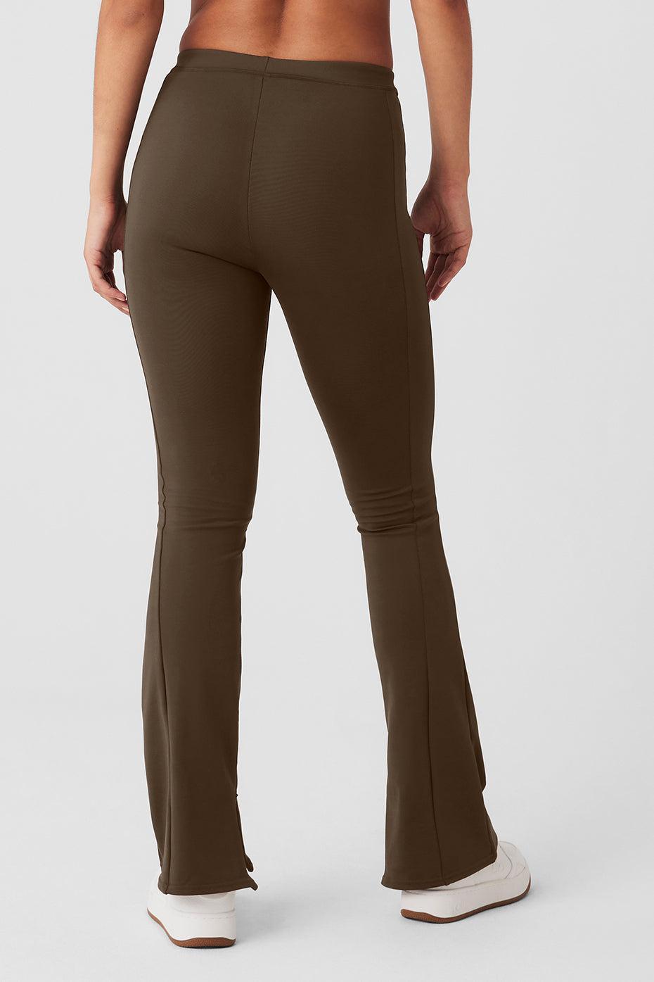 Alo Yoga | High-Waist 7/8 Zip It Flare Legging Brown Product Image