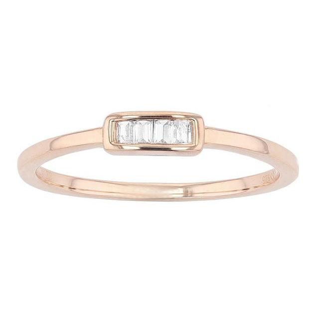 Sterling Silver Diamond Accent Baguette Ring, Womens Pink Tone Product Image