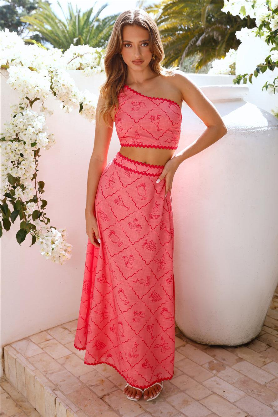 Cali Valley Maxi Skirt Pink Product Image