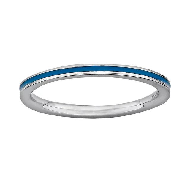 Stacks & Stones Sterling Silver Blue Enamel Stack Ring, Womens Product Image