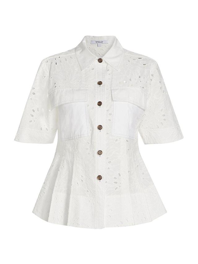 Womens Cilou Eyelet Utility Peplum Shirt Product Image