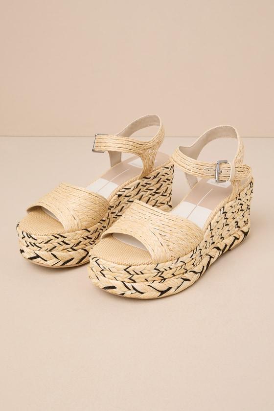 Tiago Natural Braided Platform Ankle Strap Wedges Product Image