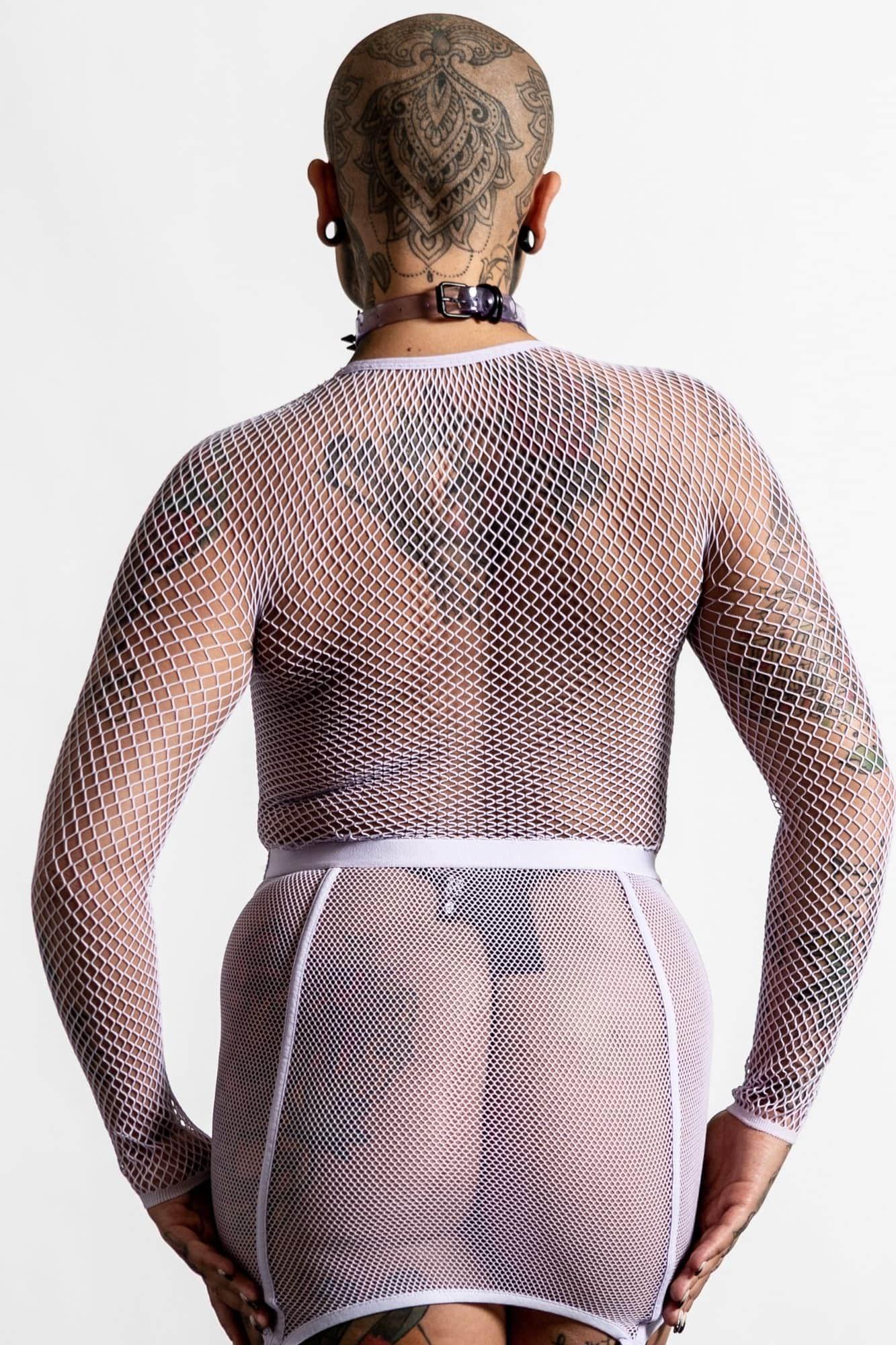 Sweetheart Fishnet Top [LILAC] Female Product Image