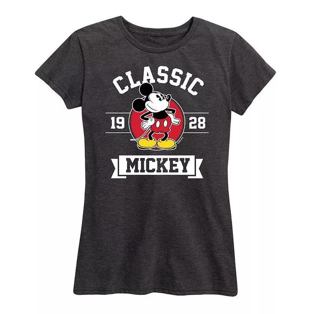 Disneys Mickey Mouse Womens Classic 1928 Graphic Tee Grey Royal Blue Product Image