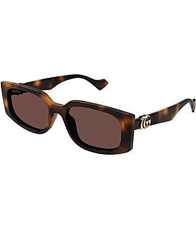 Gucci Womens GG Generation Light 55mm Havana Rectangle Sunglasses Product Image