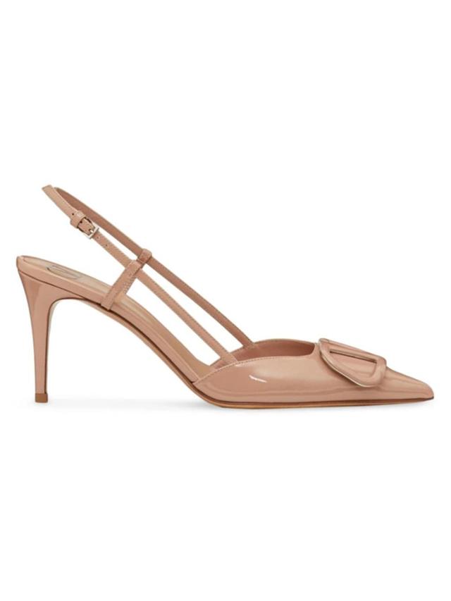 VALENTINO GARAVANI Vlogo Signature Patent Leather Slingback Pump 80mm Woman Rose Cannelle 42 Product Image