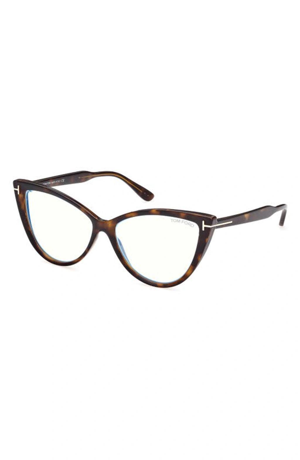 TOM FORD 56mm Blue Light Blocking Glasses In Dark Havana Product Image