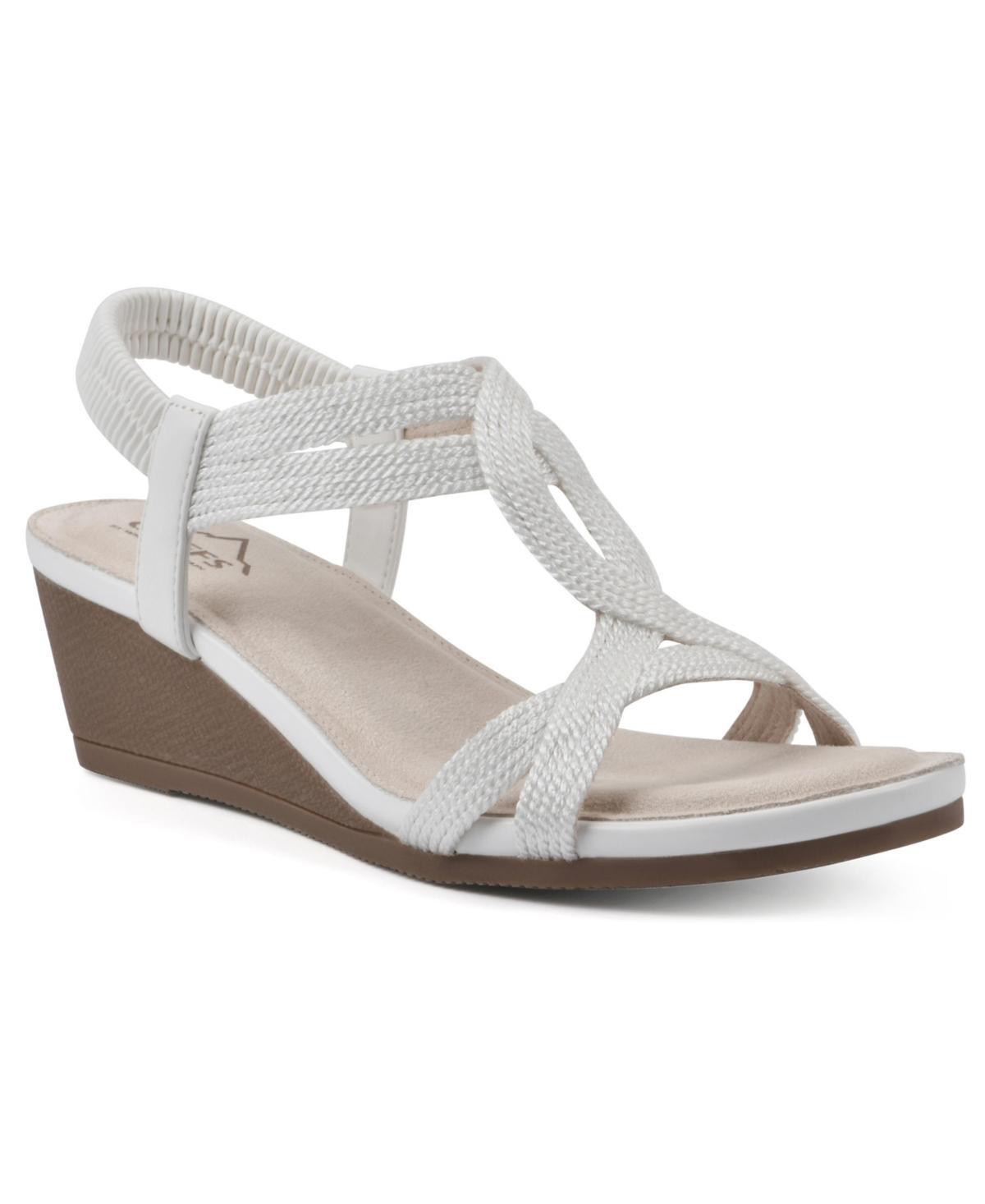 Cliffs by White Mountain Candelle Womens Wedge Sandals Silver Grey Fabric Product Image