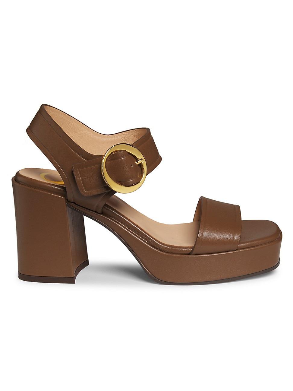 Womens Brianne 90MM Leather Platform Sandals Product Image