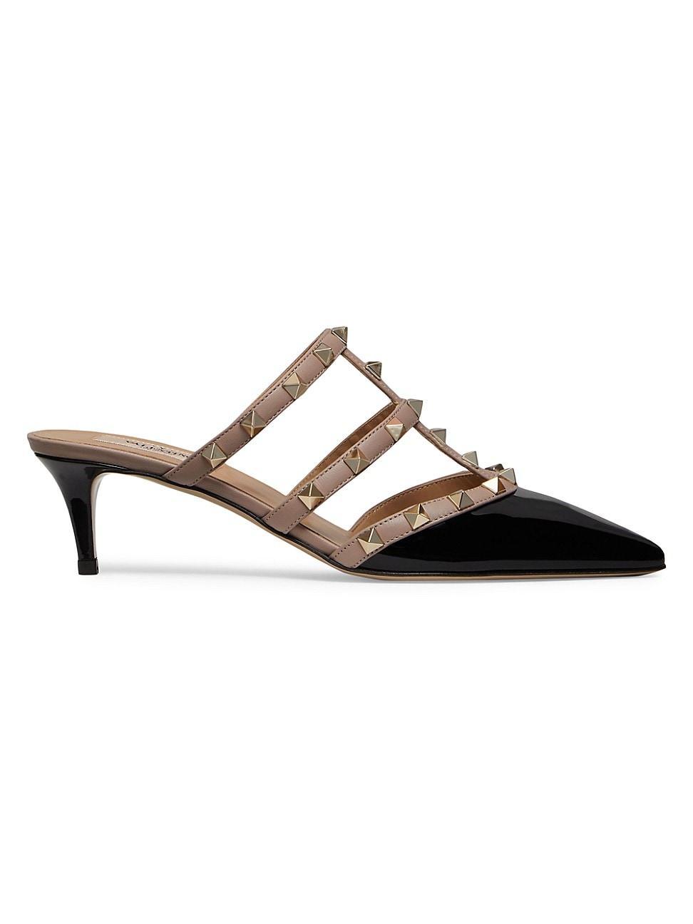 Womens Rockstud Patent Leather Mules 50MM Product Image