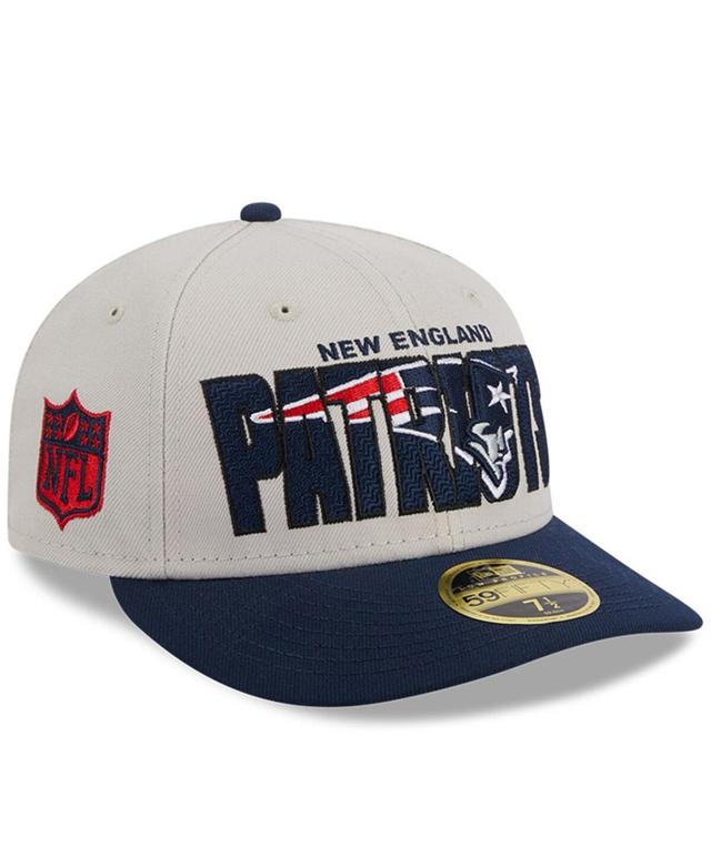 Mens New Era Stone/Navy New England Patriots 2023 NFL Draft Low Profile 59FIFTY Fitted Hat Product Image